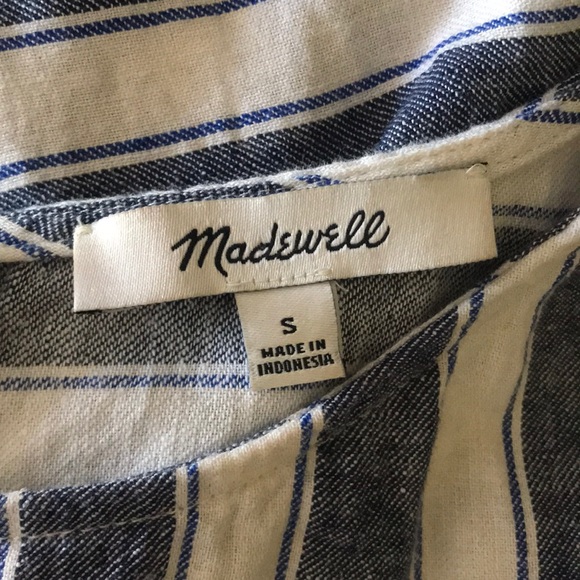 Madewell Stripe Play-Button Back Dress S - Picture 7 of 7